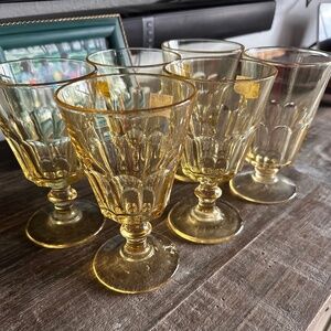 Vtg Glasses Cambridge, Jefferson, Amber Gold set of six